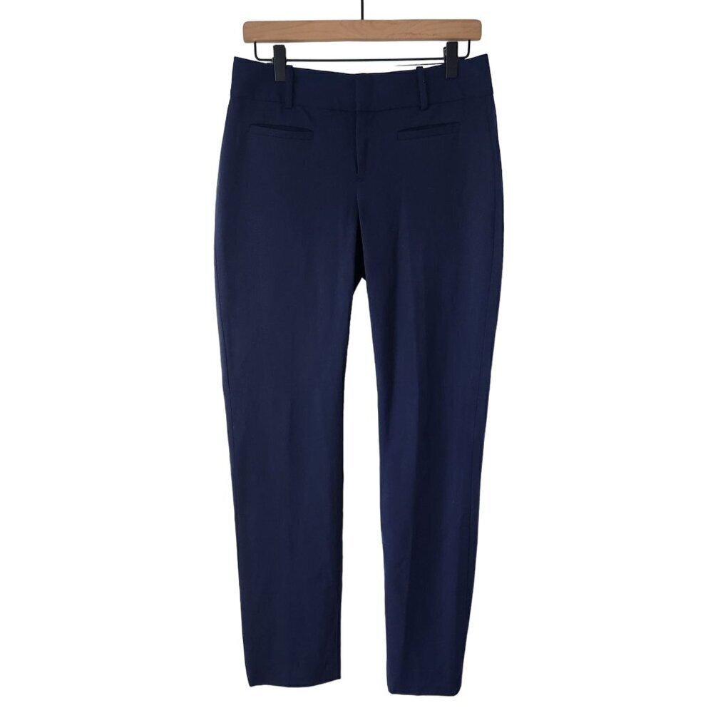 Calvin Klein Navy Blue Straight Leg Trousers Classic Career Pants Women's 2